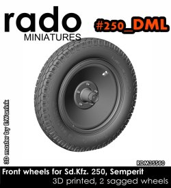 画像1: Rado Miniatures[RDM35S60]1/35 WWII ドイツ Sd.Kfz.250シリーズ用自重変形タイヤセット Semperitタイプ ドラゴン用(2個入)