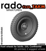 Rado Miniatures[RDM35S63]1/35 WWII ドイツ Sd.Kfz.250シリーズ用自重変形タイヤセット コンチネンタルタイプ タコム用(2個入)