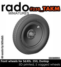 Rado Miniatures[RDM35S64]1/35 WWII ドイツ Sd.Kfz.250シリーズ用自重変形タイヤセット ダンロップタイプ タコム用(2個入)