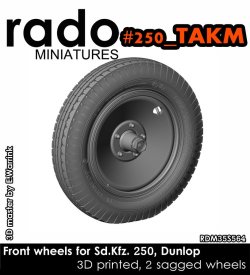 画像1: Rado Miniatures[RDM35S64]1/35 WWII ドイツ Sd.Kfz.250シリーズ用自重変形タイヤセット ダンロップタイプ タコム用(2個入)
