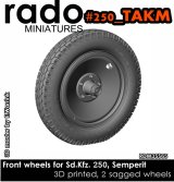 Rado Miniatures[RDM35S65]1/35 WWII ドイツ Sd.Kfz.250シリーズ用自重変形タイヤセット Semperitタイプ タコム用(2個入)