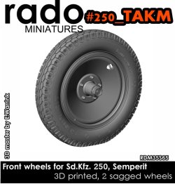 画像1: Rado Miniatures[RDM35S65]1/35 WWII ドイツ Sd.Kfz.250シリーズ用自重変形タイヤセット Semperitタイプ タコム用(2個入)