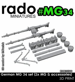 画像1: Rado Miniatures[RDM35S66]1/35 WWII ドイツ MG34機関銃&アクセサリーセット(2丁入)