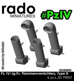 画像1: Rado Miniatures[RDM35S73]1/35 WWII ドイツ IV号戦車/IV号駆逐戦車シリーズ用 消炎マフラーセット タイプB(4個入)