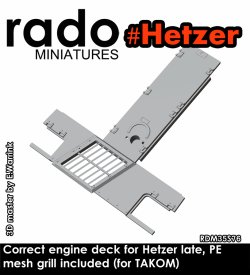 画像1: Rado Miniatures[RDM35S76]1/35 WWII ドイツ ヘッツァー駆逐戦車後期型 機関室セット エッチンググリル付(タコム2172用)