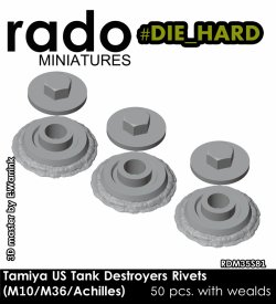 画像1: Rado Miniatures[RDM35S81]1/35 WWII アメリカ M10/M36/アキリーズ駆逐戦車 リベットセット 「ダイ・ハード」タイプ 50個入(タミヤ用)