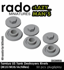 画像1: Rado Miniatures[RDM35S82]1/35 WWII アメリカ M10/M36/アキリーズ駆逐戦車 リベットセット 「レイジー・マン」タイプ(タミヤ用)