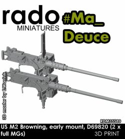 画像1: Rado Miniatures[RDM35S89]1/35 WWII アメリカ ブローニングM2 .50口径機関銃 初期型マウント D69820揺架(2個入)