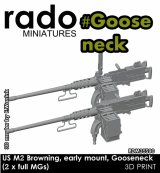 Rado Miniatures[RDM35S90]1/35 WWII アメリカ ブローニングM2 .50口径機関銃 初期型マウント グースネック(D70627)揺架(2個入)