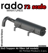 Rado Miniatures[RDM72S01]1/72 WWII ドイツ III号突撃砲 熱帯地用エアフィルター(2個入)