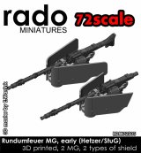 Rado Miniatures[RDM72S05]1/72 WWII ドイツ ヘッツァー駆逐戦車/III/IV号突撃砲用車内操作式機銃 前期タイプ(3Dプリント製 2個入)