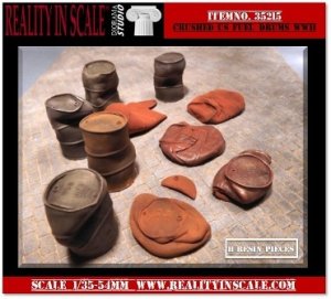 画像1: Reality in Scale[RIS35215]潰れた＆へこんだ WWII米軍ドラム缶セット (1)
