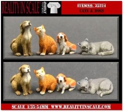 画像1: Reality in Scale[RIS35224]猫と犬