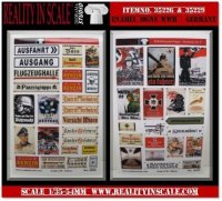 Reality in Scale[RIS35226]ロードサイン/ポスター WWII -ドイツ セット 1