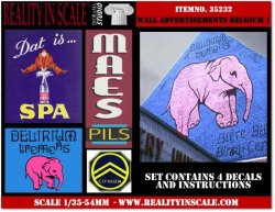 画像1: Reality in Scale[RIS35232]壁面広告デカール ベルギー 1930-1950年代 1(4種)