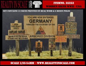 画像1: Reality in Scale[RIS35253]WWII米 本物の木材に印刷された標識 1 (1)