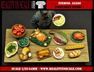 画像1: Reality in Scale[RIS35260]盛り付けられた料理セット 1 (1)