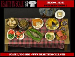 画像1: Reality in Scale[RIS35261]盛り付けられた料理セット 2