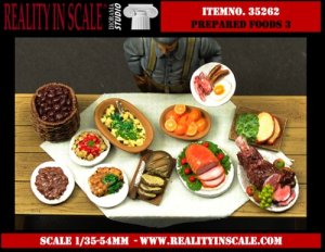 画像1: Reality in Scale[RIS35262]盛り付けられた料理セット 3 (1)