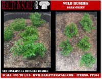 Reality in Scale[PP004]1/16-1/35 野原の茂み-ダークグリーン