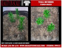 Reality in Scale[PP015]1/16-1/35 小さな木/高い茂み タイプ2-フェイデッドグリーン