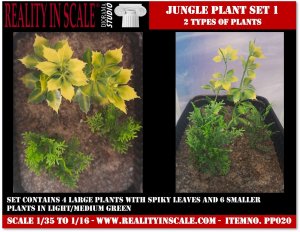 画像1: Reality in Scale[PP020]1/16-1/35 ジャングルの植物セット1 植物2種類入 (1)