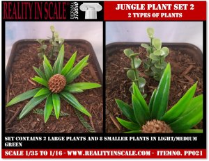 画像1: Reality in Scale[PP021]1/16-1/35 ジャングルの植物セット2 植物2種類入 (1)
