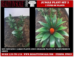 画像1: Reality in Scale[PP022]1/16-1/35 ジャングルの植物セット3 植物2種類入 (1)