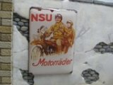 Reality in Scale[SIGN01]本物のエナメル塗り看板 "NSU" - 49x34mm