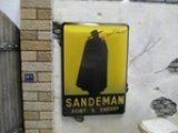 Reality in Scale[SIGN04]本物のエナメル塗り看板 "サンデマン" - 49x34mm