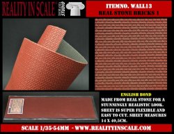 画像1: Reality in Scale[WALL13]壁シート No.13 レンガの壁1(14x40.5cm)