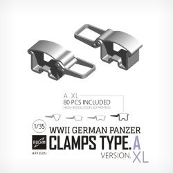 画像1: ロコムモデル[RCRP35014]1/35 WWII 独 ドイツ陸軍車両用クランプ タイプA (XLサイズ 80個入)