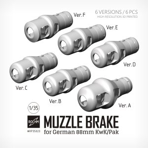 画像1: ロコムモデル[RCRP35023]1/35 WWII ドイツ軍 ドイツ88mm KwK/Pak用マズルブレーキセット(6バージョン入り) (1)