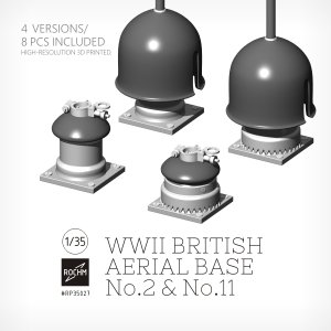 画像1: ロコムモデル[RCRP35027]1/35 WWII イギリス軍 英国軍用アンテナ基部セットNo.2/.11(4バージョン)8個入 (1)