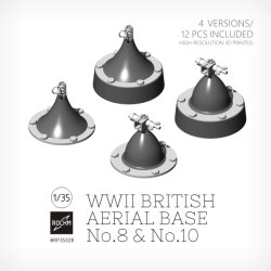 画像1: ロコムモデル[RCRP35028]1/35 WWII イギリス軍 英国軍用アンテナ基部セットNo.8/.10(4バージョン)12個入