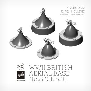 画像1: ロコムモデル[RCRP35028]1/35 WWII イギリス軍 英国軍用アンテナ基部セットNo.8/.10(4バージョン)12個入 (1)