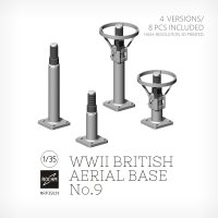 ロコムモデル[RCRP35029]1/35 WWII イギリス軍 英国軍用アンテナ基部セットNo.9(4バージョン)8個入