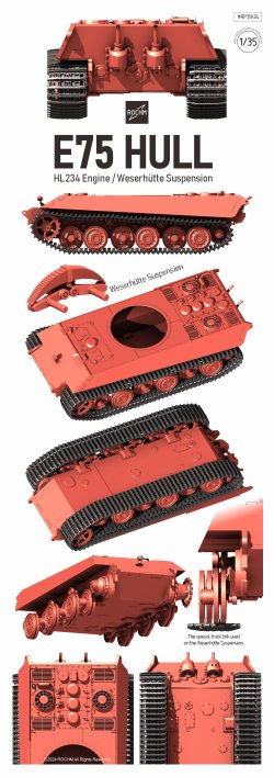 画像2: ロコムモデル[RP35K04]1/35 WWII ドイツ E75重戦車 HL234ガソリンエンジン/ヴェーザーヒュッテ式サスペンション型 車体セット(履帯付)
