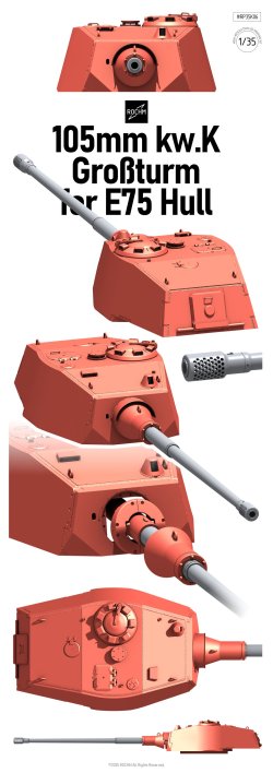 画像2: ロコムモデル[RP35K06]1/35 WWII ドイツ E75重戦車用 10.5cm戦車砲グローストゥルム(大型砲塔)