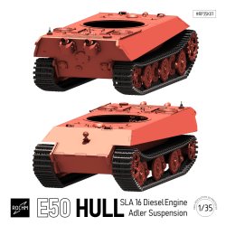 画像3: ロコムモデル[RP35K07]1/35 WWII ドイツ E50中戦車 SLA16ディーゼルエンジン/アドラー式サスペンション型 車体セット(履帯付)