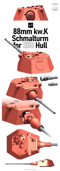 画像2: ロコムモデル[RP35K09]1/35 WWII ドイツ E50中戦車用 8.8cm戦車砲シュマルトゥルム(小型砲塔)