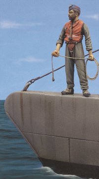 RoyalModel[RM241]1/35 独 艫綱を持つUボート乗員/wUボート艦首(ベース付)