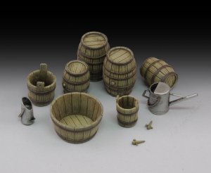 画像1: RoyalModel[RM641]1/35 ワイン樽と飼葉桶セット (1)