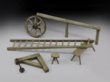 RoyalModel[RM642]1/35 牧場セット 馬立て/荷車輪他