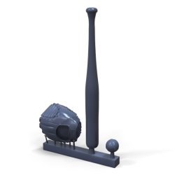 画像2: RoyalModel[RM1019]1/16 ジオラマアクセサリー 野球用具セット(3Dプリント製)