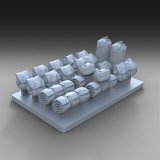 RoyalModel[RM1053]1/48 WWII アメリカ バッグ類アソートセット(17個入)