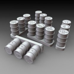 画像2: RoyalModel[RM1069]1/48 WWII ドイツ 燃料用ドラム缶セット(15個入)