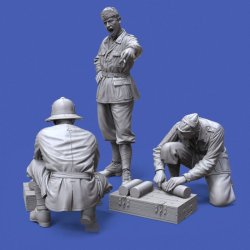 画像3: RoyalModel[RM1149]1/35 WWII イタリア 北アフリカの100/17 100mm榴弾砲 砲兵作業セット(3体入)