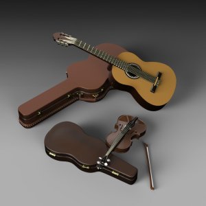 画像1: RoyalModel[RM806]1/35 ジオラマアクセサリー ギターとバイオリン (1)