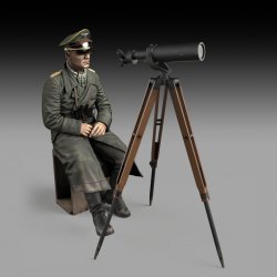 画像1: RoyalModel[RM855]75mm WWII 独 DAK 砂漠の狐 エルヴィン・ロンメル(三脚望遠鏡付)